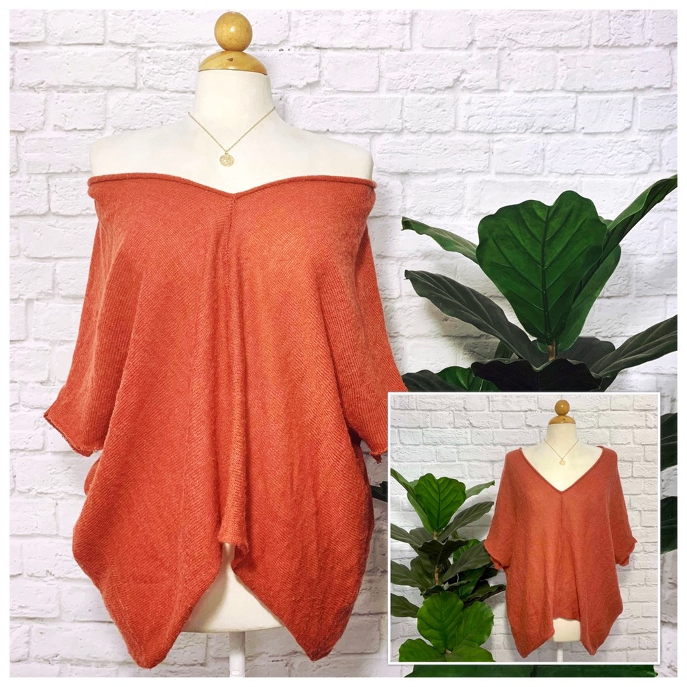 FREE PEOPLE alpaca rolled hem knit sweater